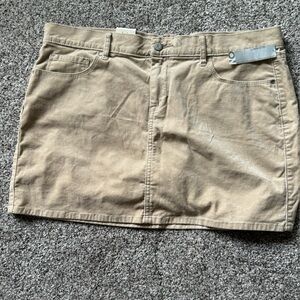 NEW Old Navy tan corduroy mini skirt OLD STOCK SIZE 14 NWT